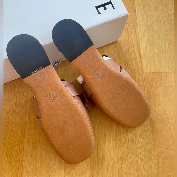 NEW LOEWE Gate Leather Flat Mules pink/dark blush/nude colour - Picture 4 of 7